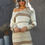 Thumbnail: Multicolor Color Block Cable Knit Sweater Dress