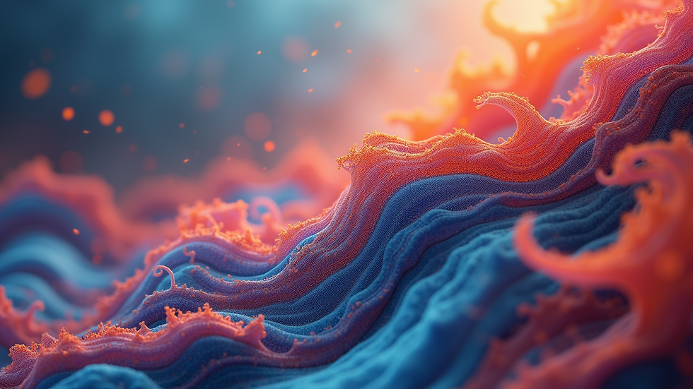 Close-up view of a vibrant generative art piece with swirling patterns