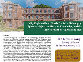 September 7: Linus Huang - Why Explainable AI Needs Feminist Philosophy: