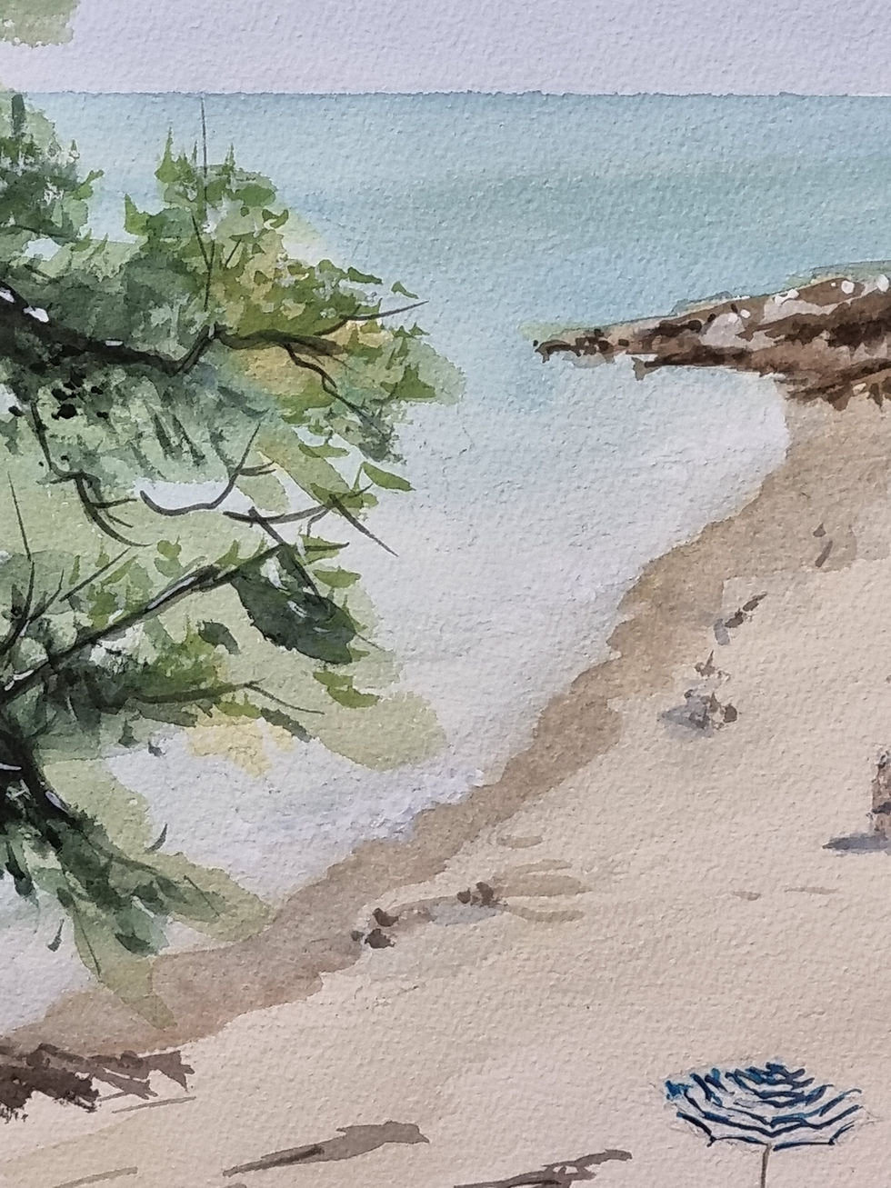 Miniature : Aquarelle originale "Les cabanes"