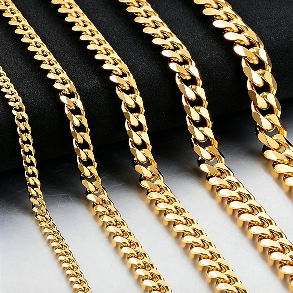 Aethel 3mm stainless steel curb chain for men (view 2)