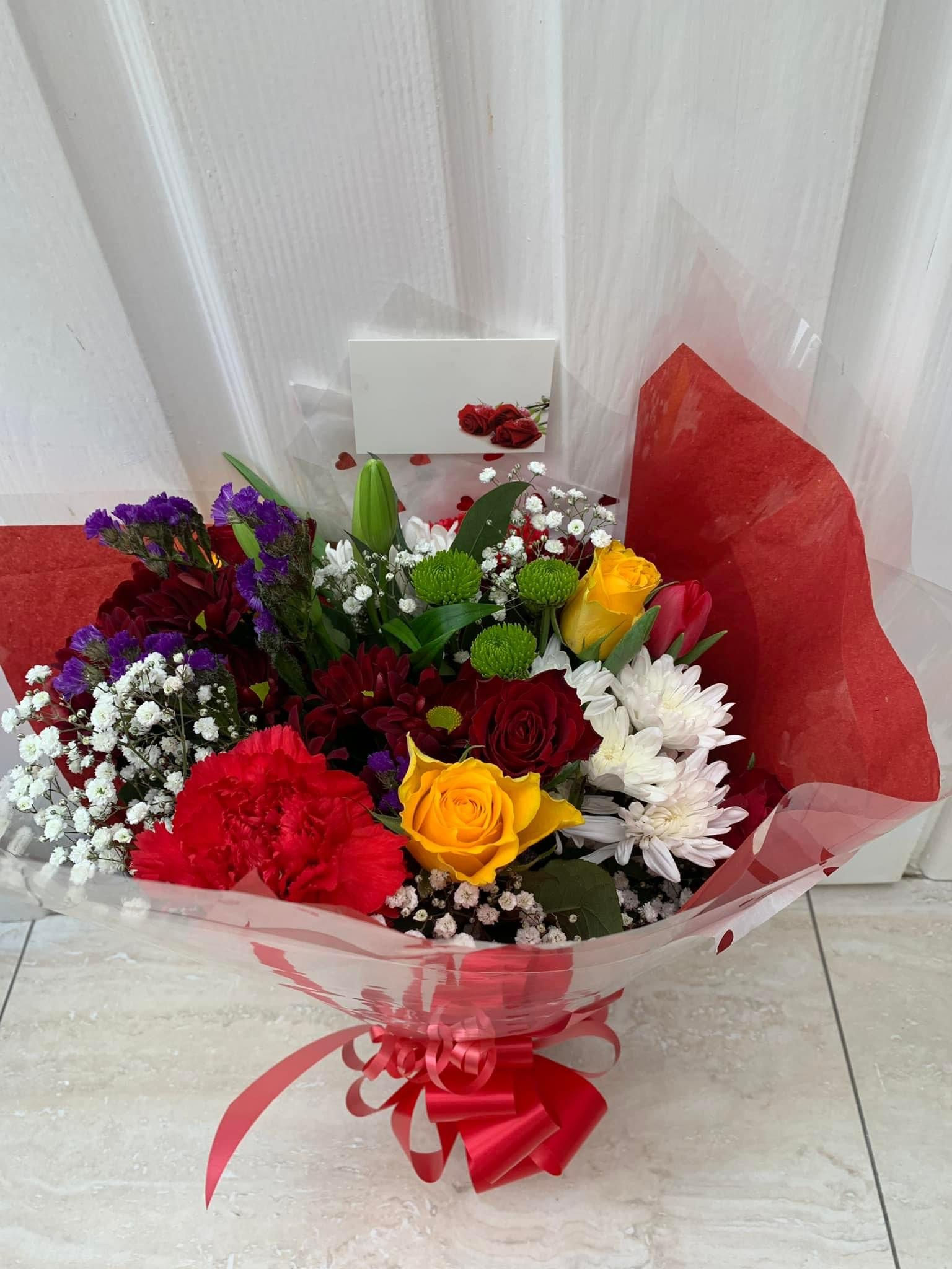 ‘I love you’ hand tied bouquet.