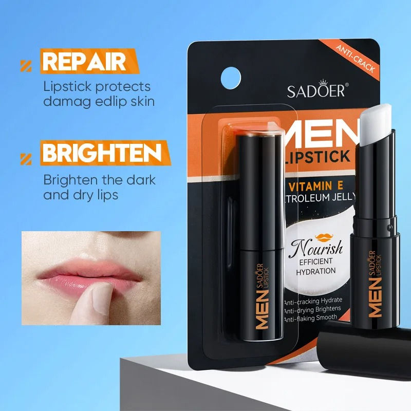 Sadoer Men's Lip Balm Moisturizing Anti-Cracking Repair Nourishing Hydrating Lip