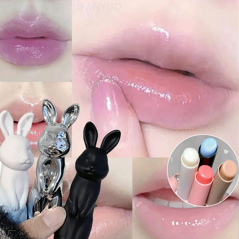 Rabbit Moisturizing Lip Balm Purple Rose Tint Crystal Jelly Colored Anti-chapped