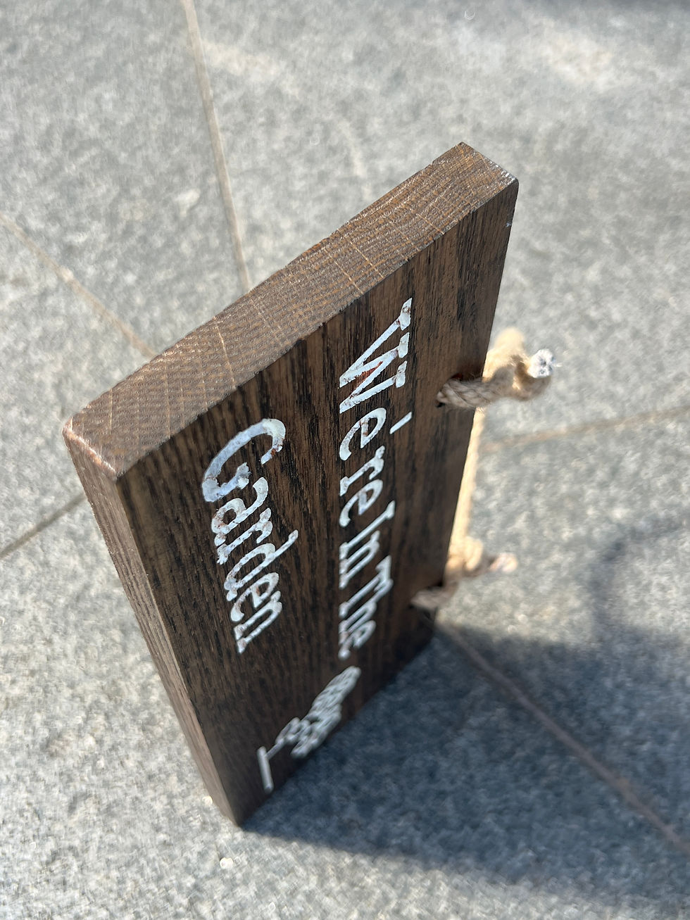 Thumbnail: side view of engraved garden sign