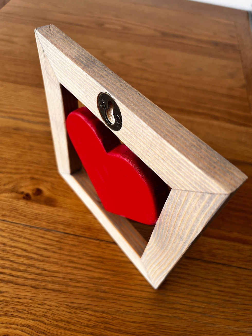 Thumbnail: Handmade red heart wooden wall art with personalisation option