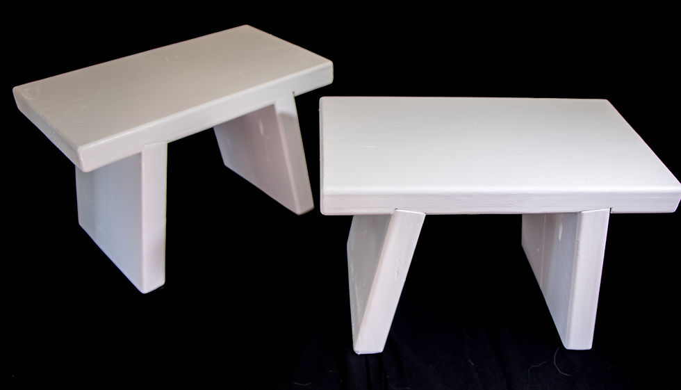 Thumbnail: handmade wooden footstool in white paint finish