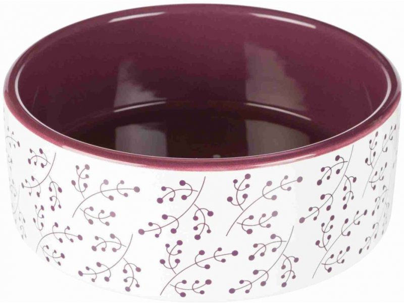 TRIXIE CERAMIC BOWL WHITE-PURPLE 0,8 L