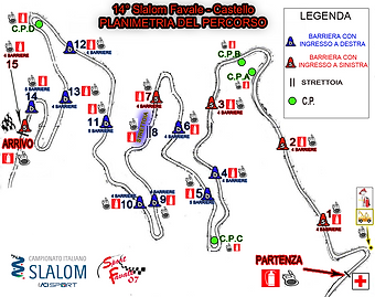 CARTINA PLANIMETRIA PERCORSO14 slalom favale castello 2022 con modifiche discusse il 30.06