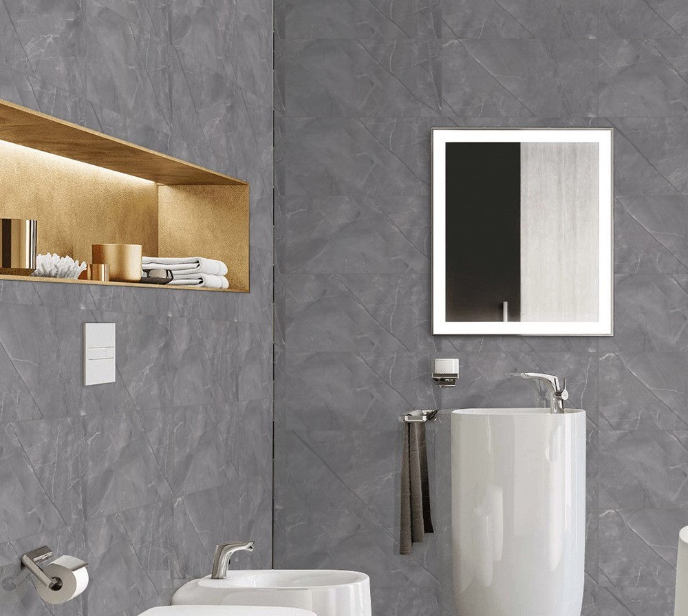 Steel Grey Gloss Porcelain 30X60cm Tile