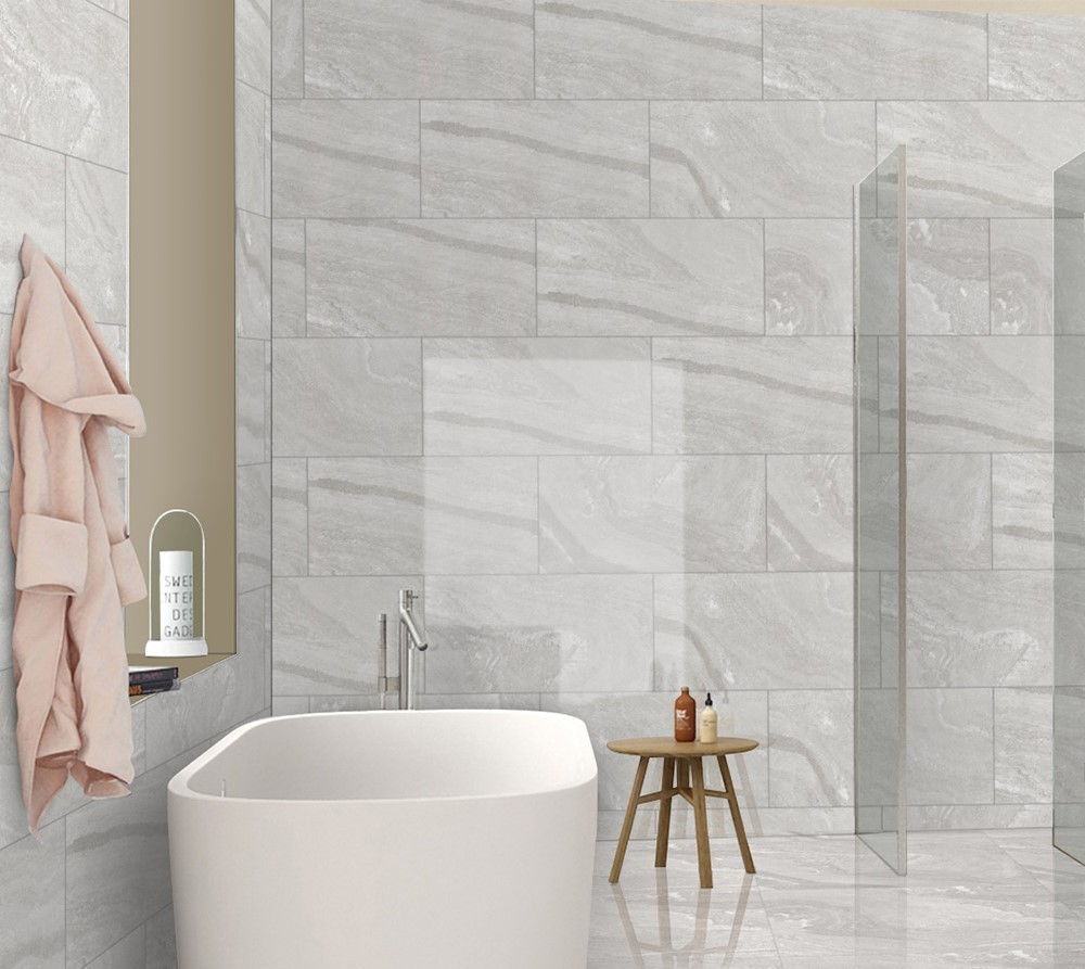 Slate Light Grey Gloss Porcelain 30X60cm Tile