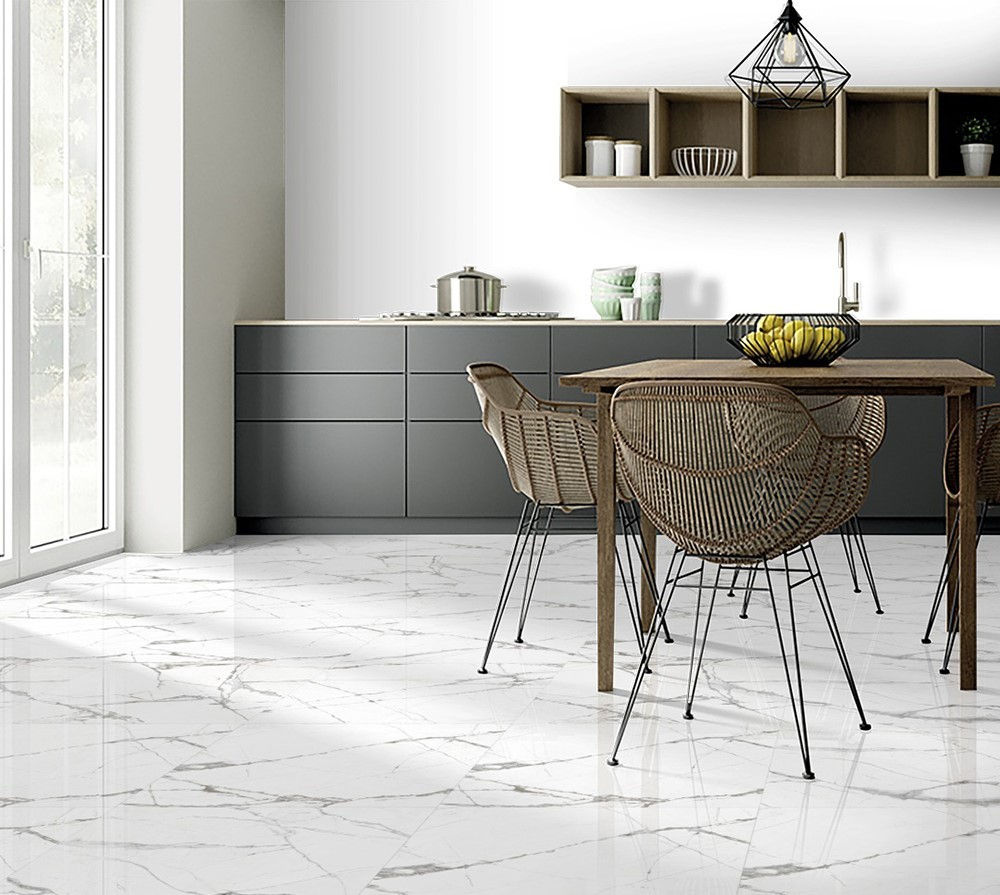 Latuga White Porcelain 60x60cm Tile