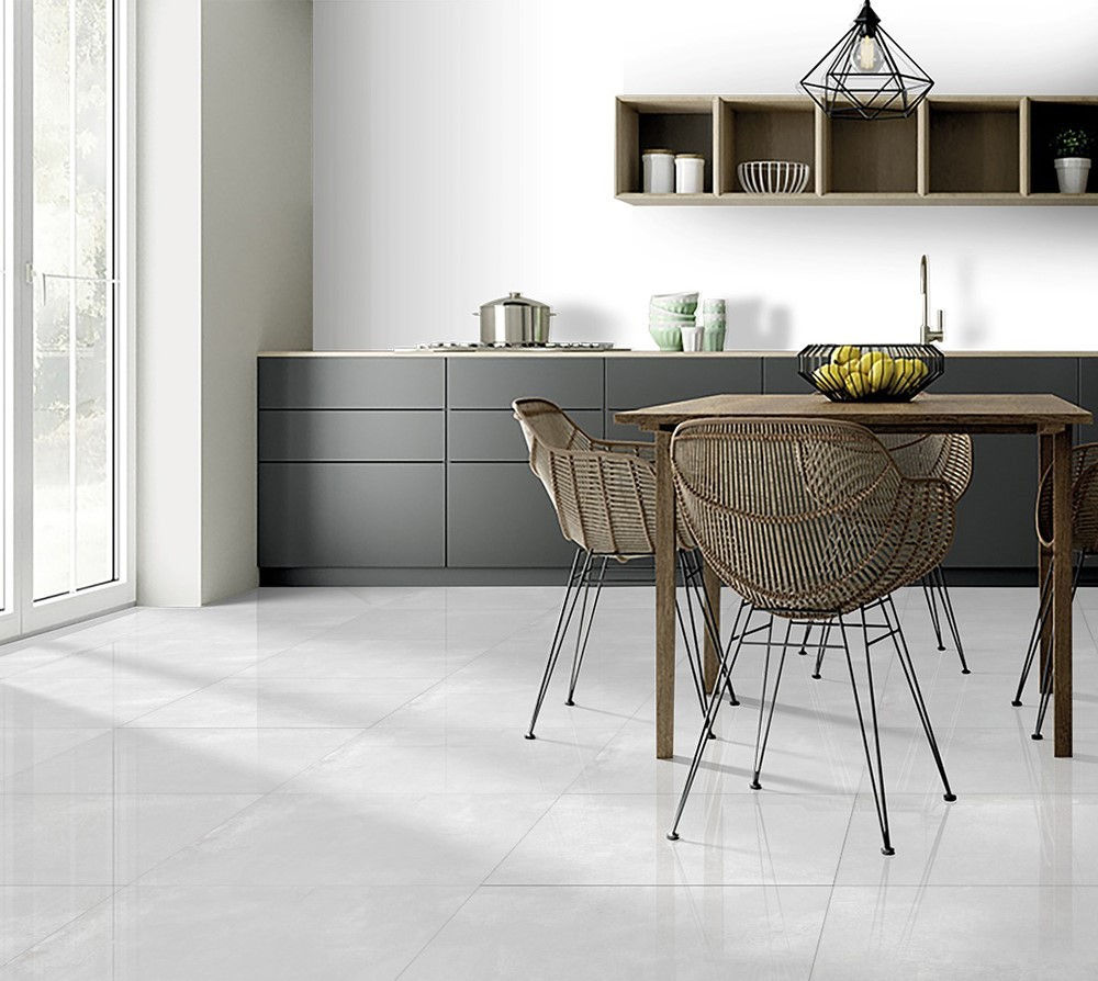 Lux Grey Glossy Porcelain 60X60cm Tile