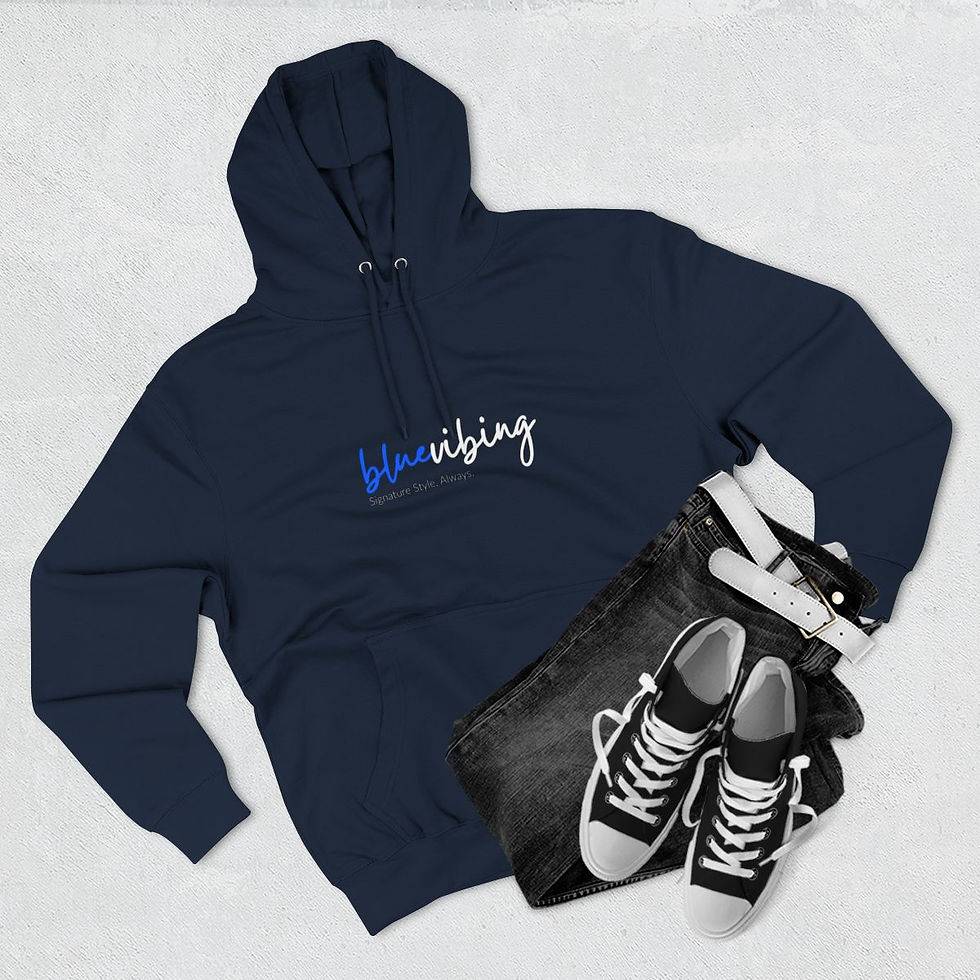 Thumbnail: Blue Vibing Front | Three-Panel Fleece Hoodie