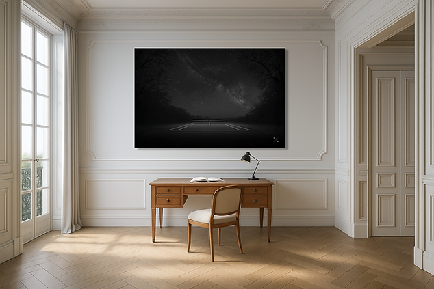 Julie Fratoni, artiste basée à Paris, explore l’art contemporain du tennis à travers des créations IA innovantes.