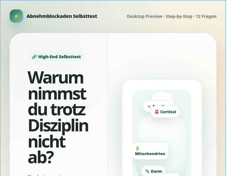 Screenshot zu dem Selbsttest Abnehmeblockaden