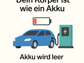Der Akku wird leer die Dein Körper