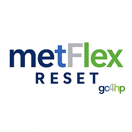 Das Logo mit dem Text metFlex Reset gc4hp - eine Methode um die metabolische Flexibilität wieder zu erlangen.