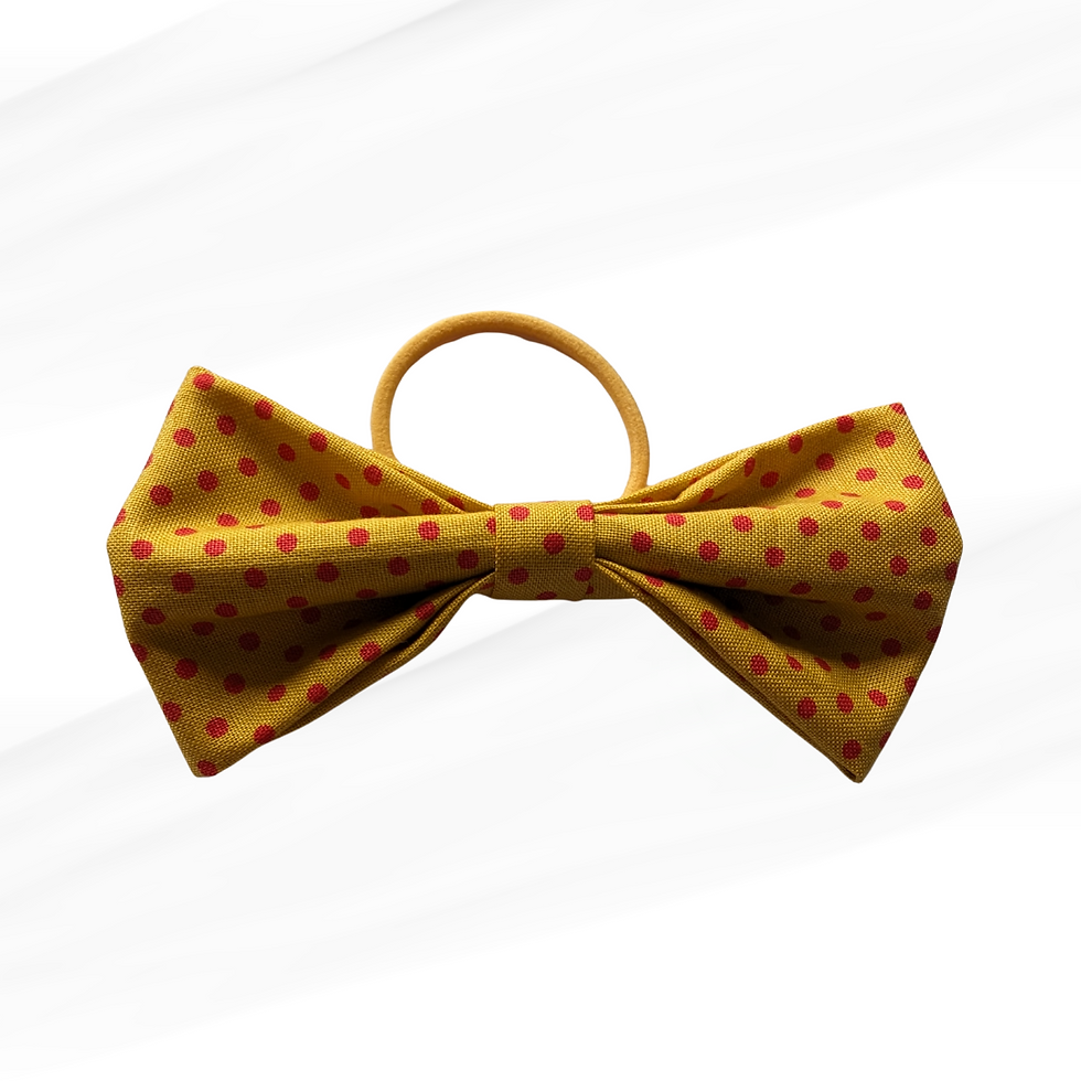 Thumbnail: Yellow with Red Spots Hair Bow - Room on a Broom Inspired