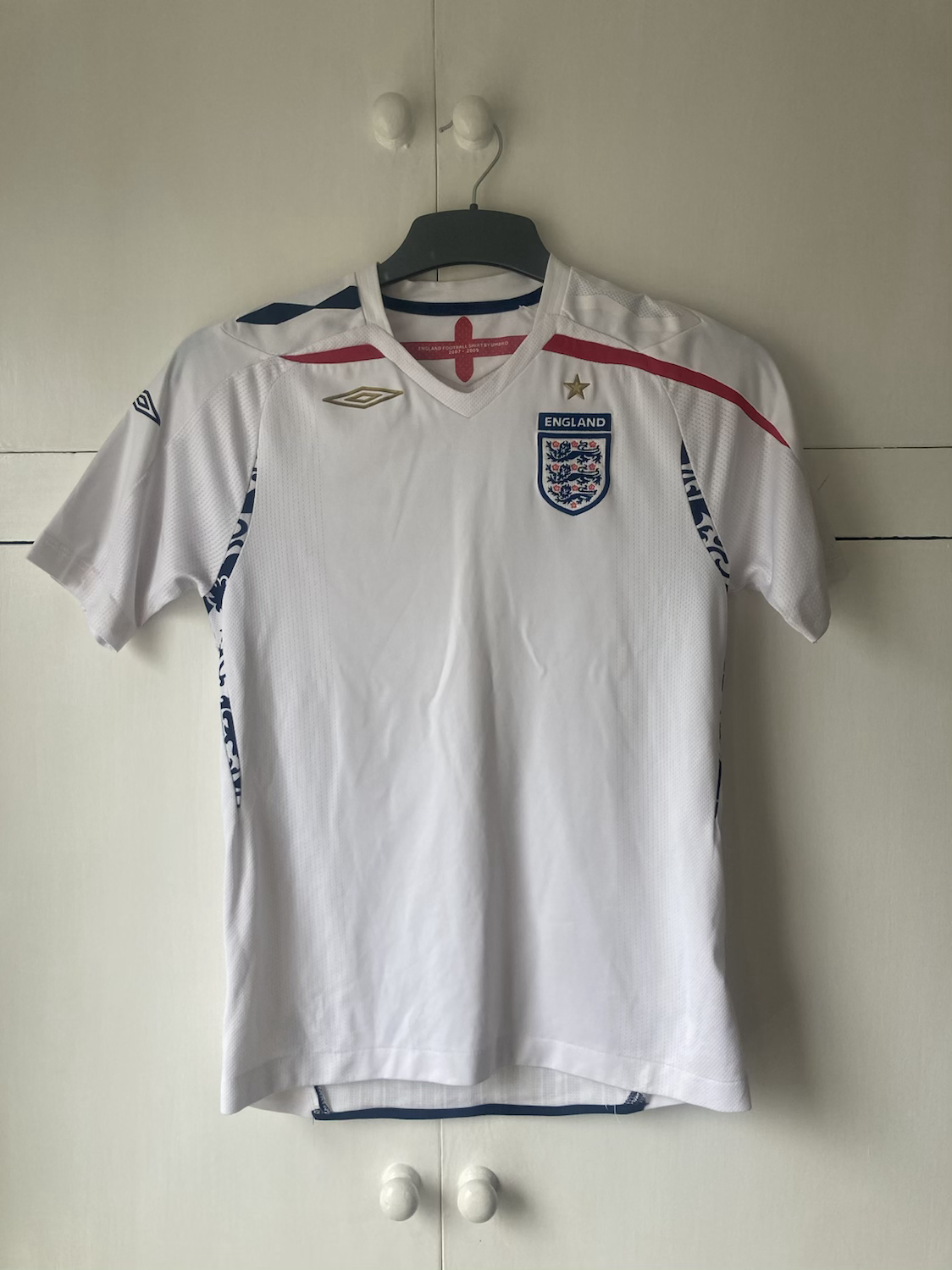2007-09 England Home Shirt (Excellent) Large Boys / XS