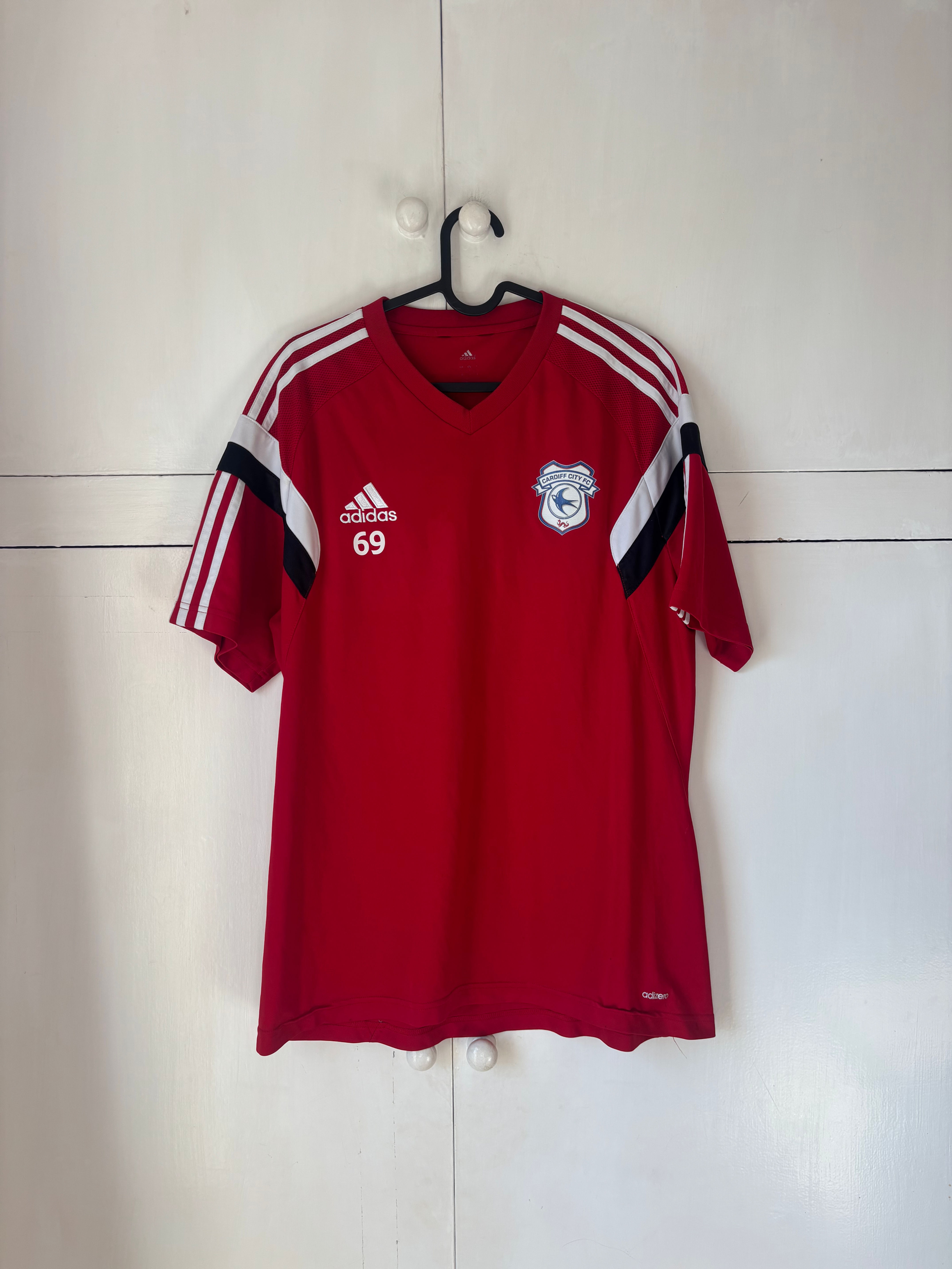 2015-16 Cardiff City Player Issue adizero Training Shirt #69 (Excellent) L