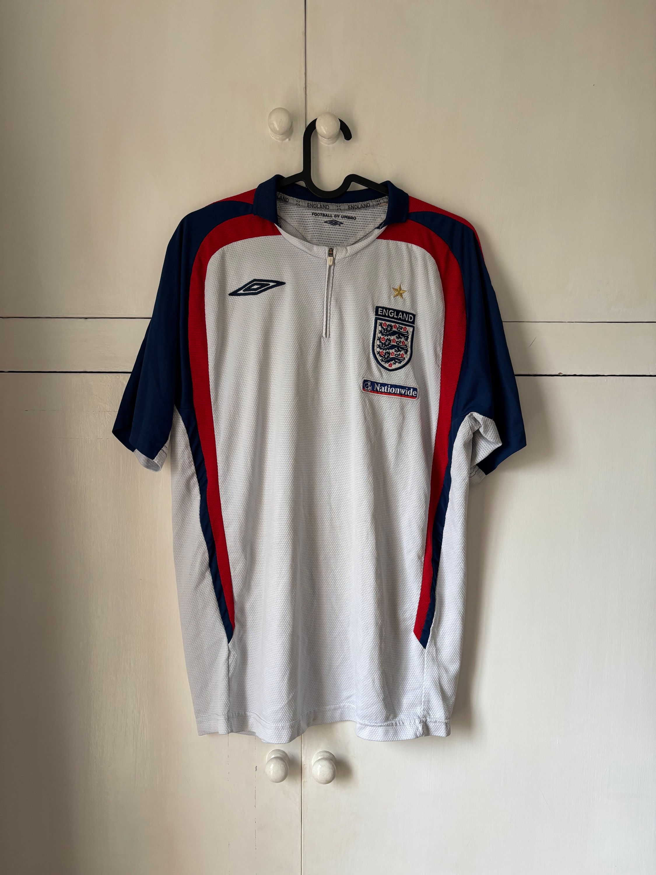 2004-06 England Umbro 1/4 Zip Polo Shirt (Very Good) M