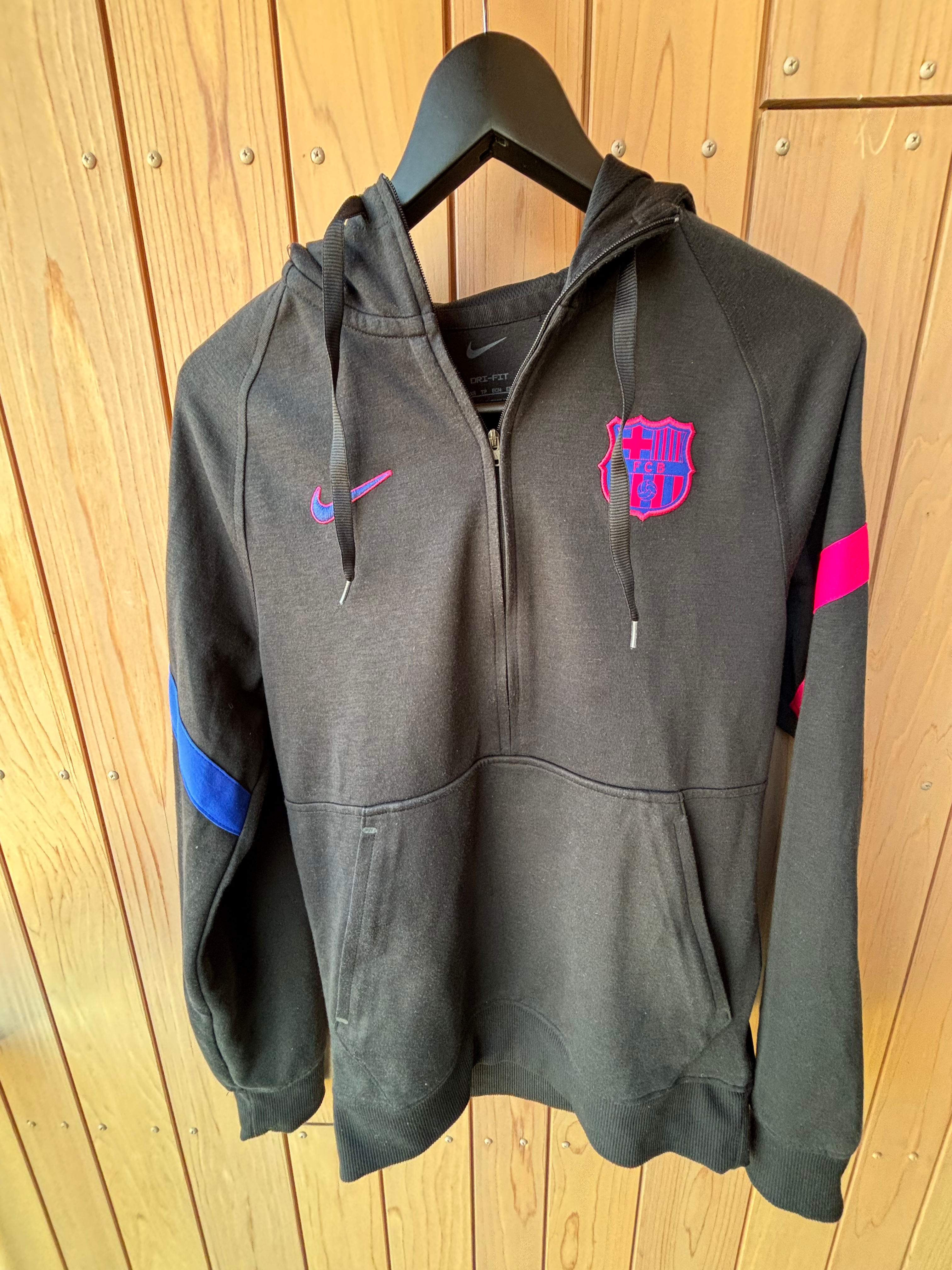 2021-22 Barcelona 1/2 Zip Hooded Track Jacket (Excellent) XS