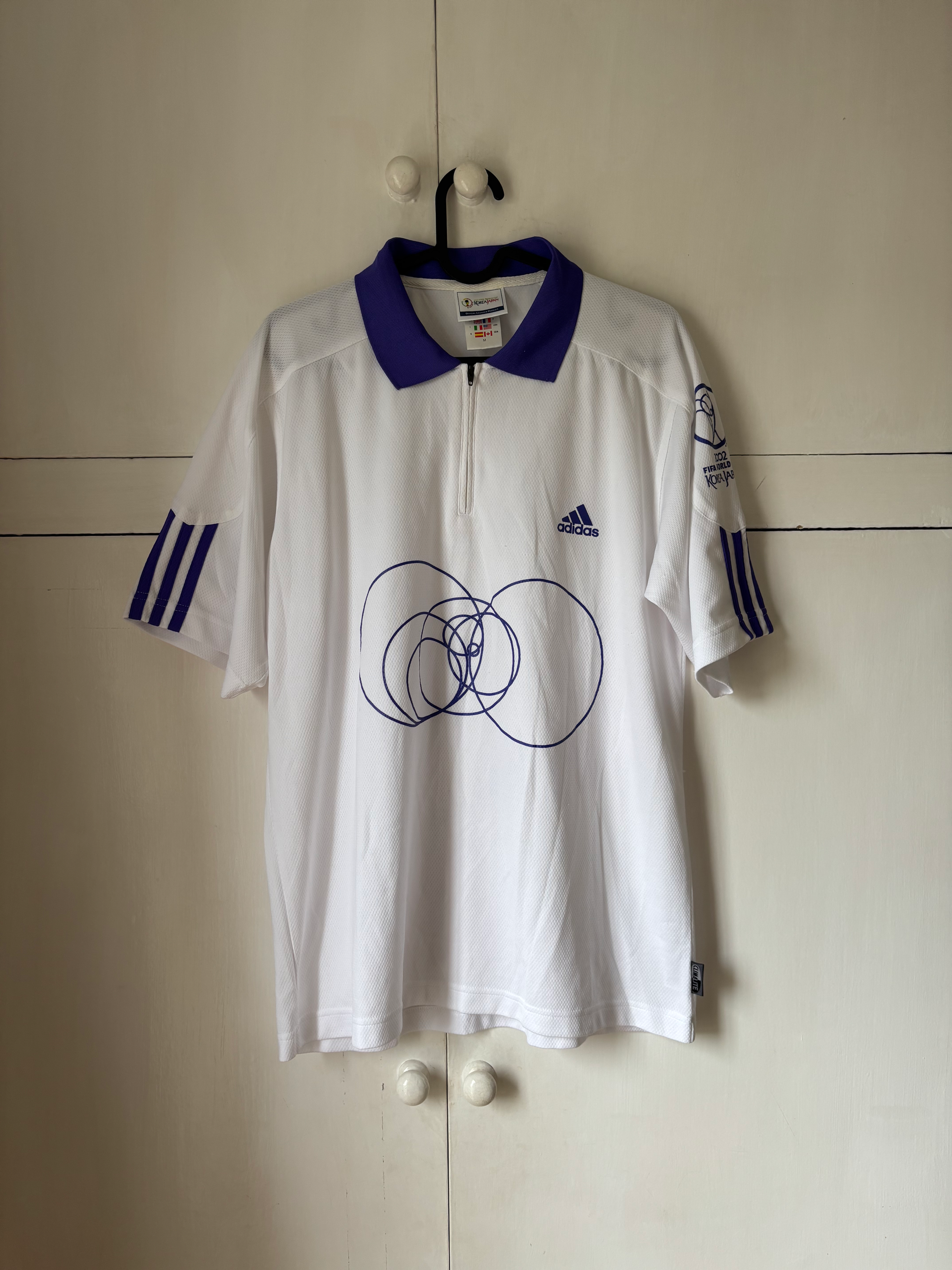 2002 Japan & Korea World Cup adidas 1/4 Zip T-Shirt (Excellent) M