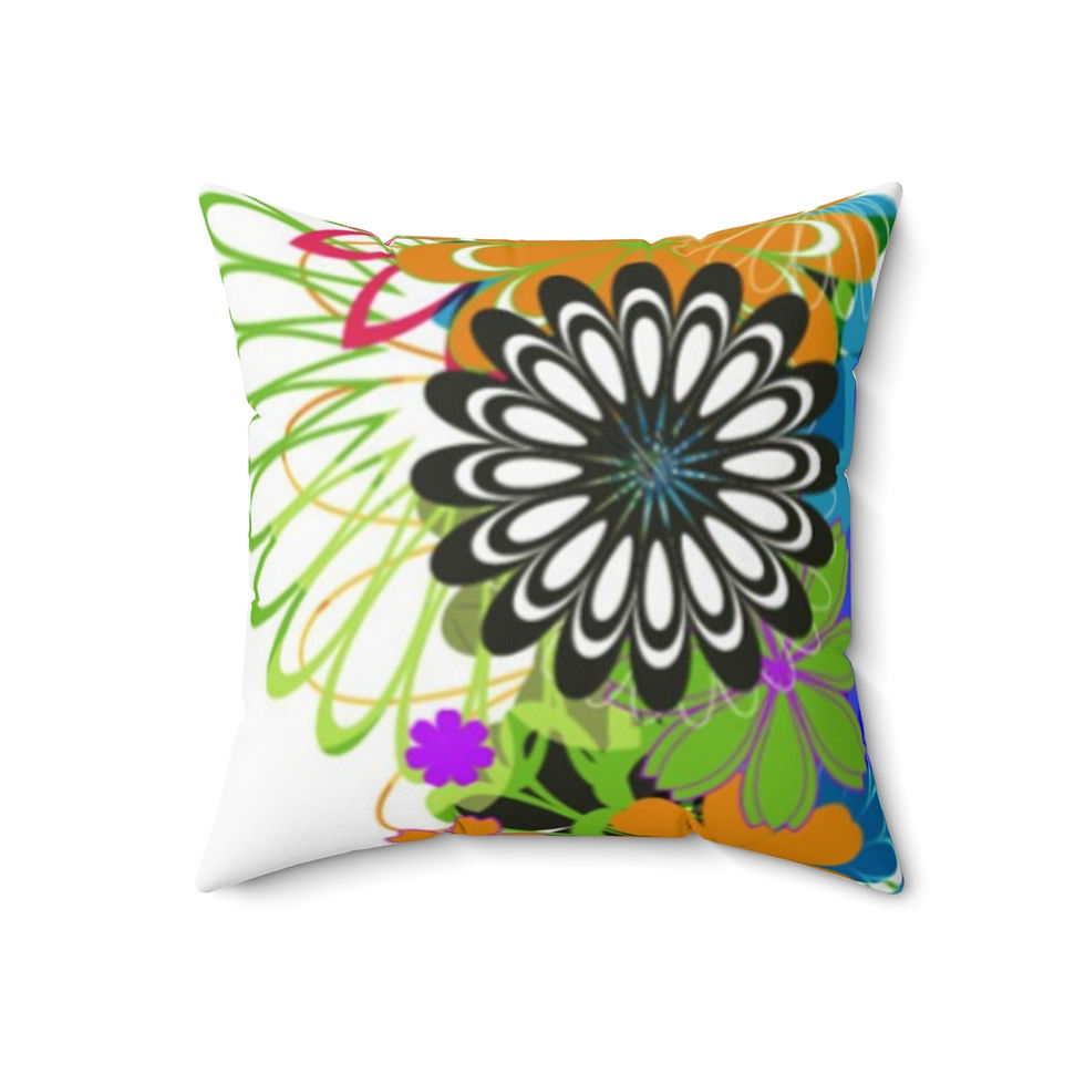 Thumbnail: Spun Polyester Square Pillow With Colorful 
