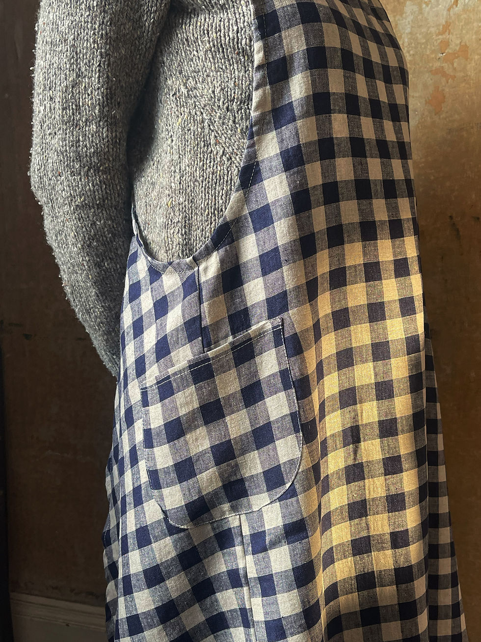 Thumbnail: Washed Linen Check Apron