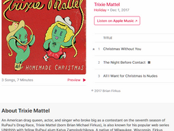 Deven's ukulele on Trixie Mattel's "Homemade Christmas"