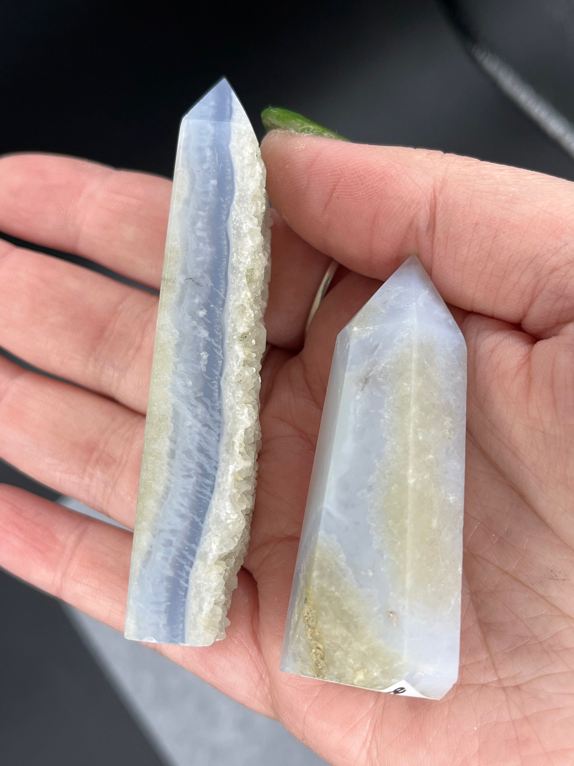 Bluelace agate tower 