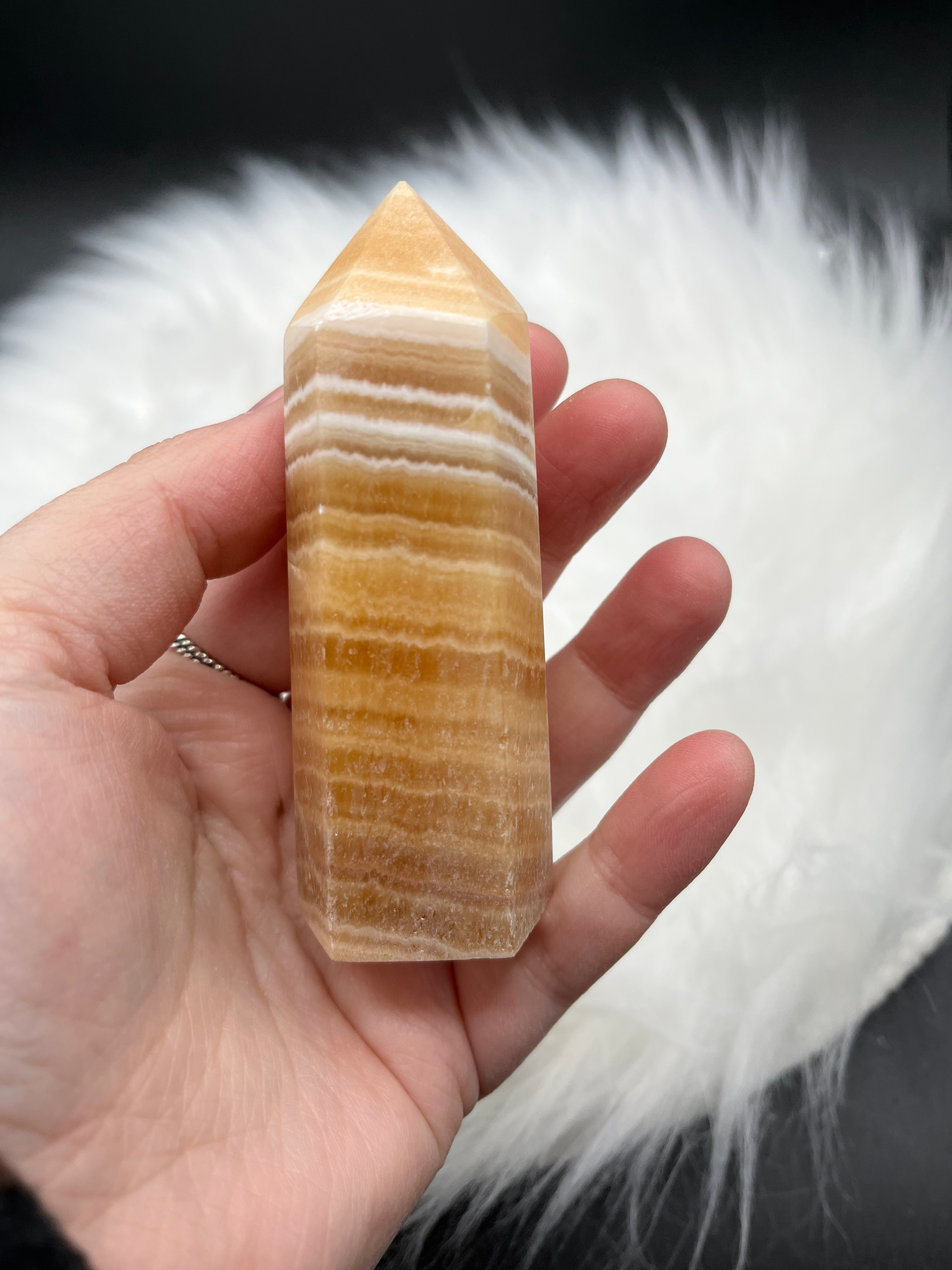 Yellow banded calcite 