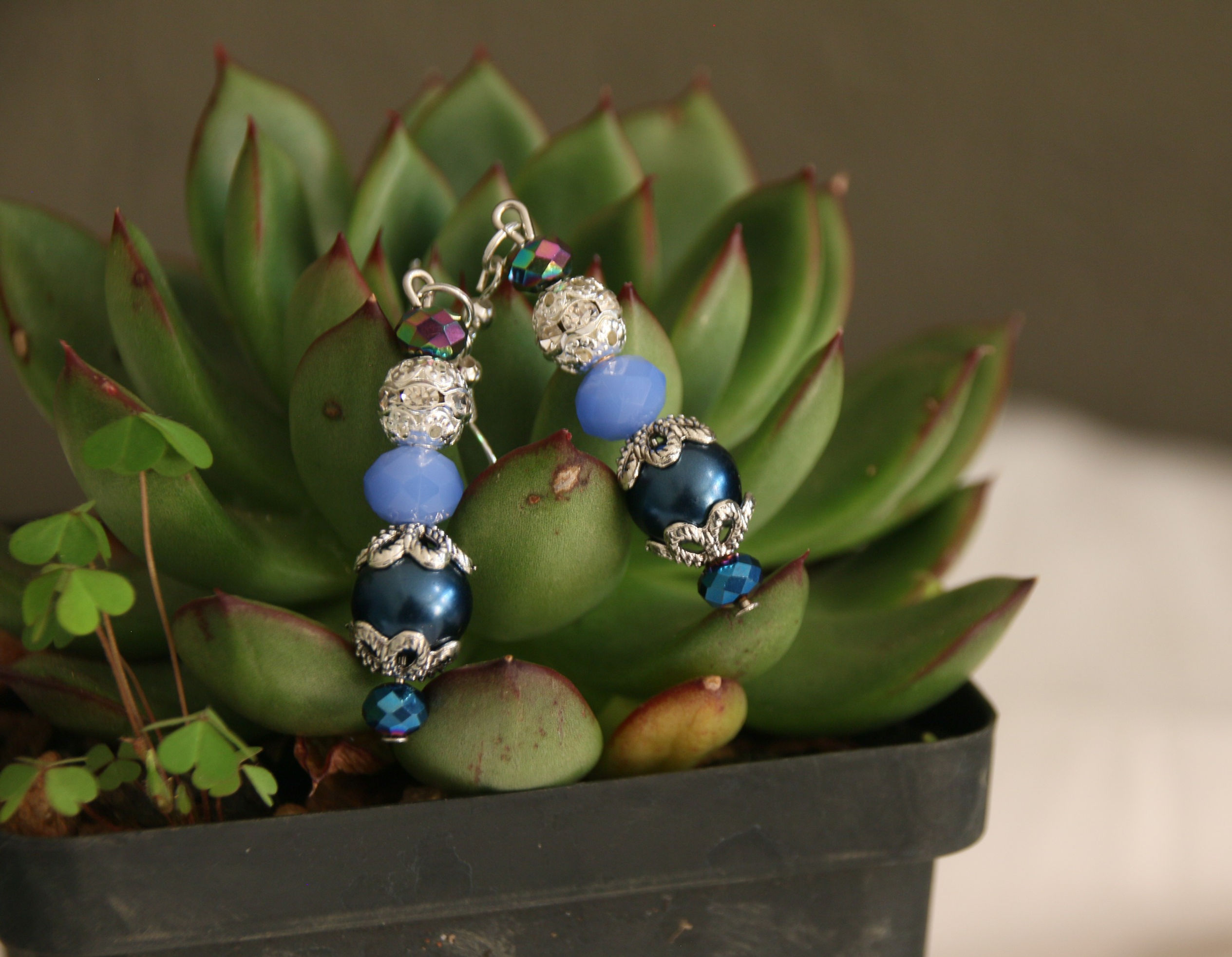 Blue String Earring