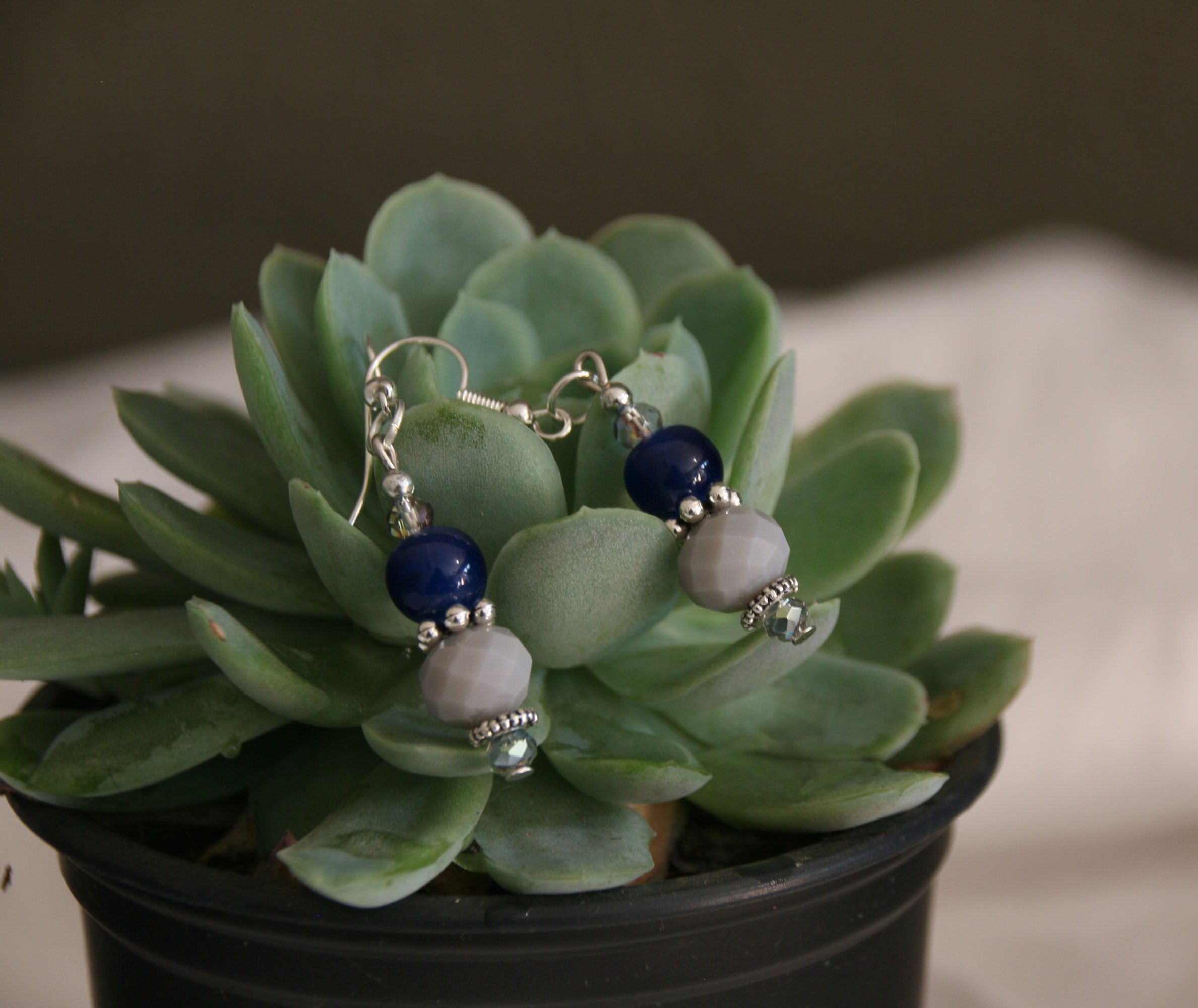Blue String Earring