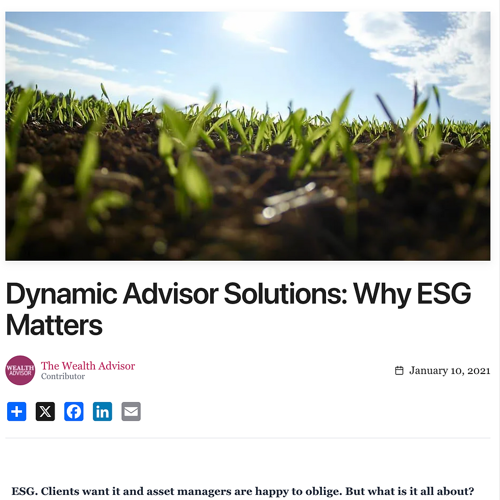 Why ESG Matters