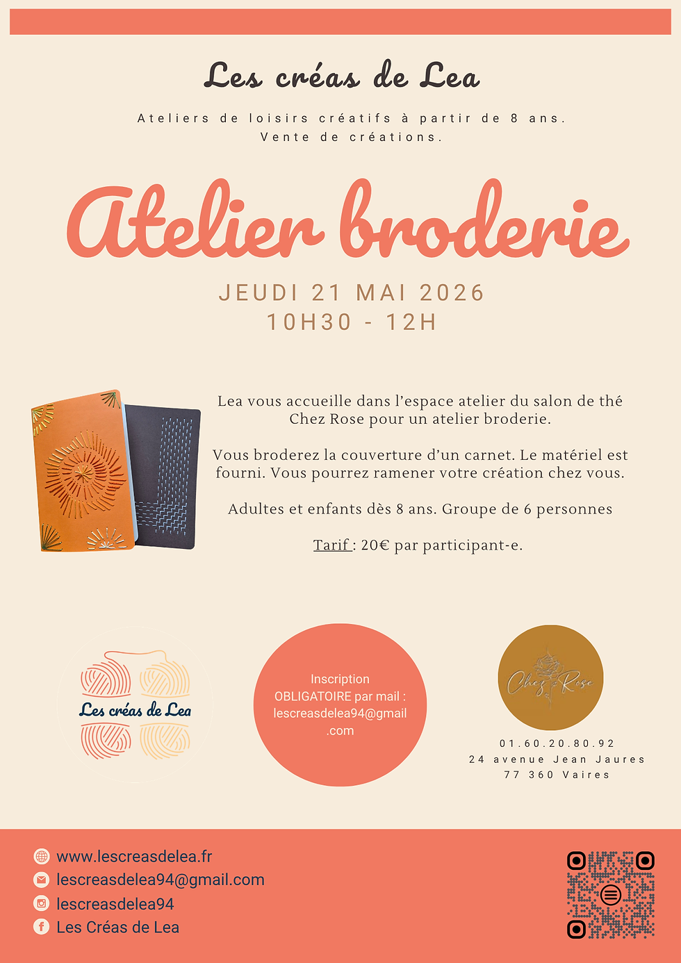 Broderie sur carnet - 21 mai