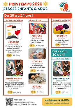 Stage crochet - 20 au 23 avril