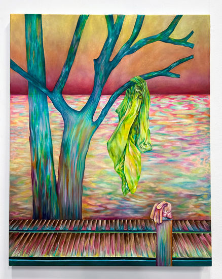 Sillage jattien, L'île de la Jatte, huile sur toile, 80 x 100 cm, Les Ateliers Mue, Villeneuve-la-Garenne, 2025