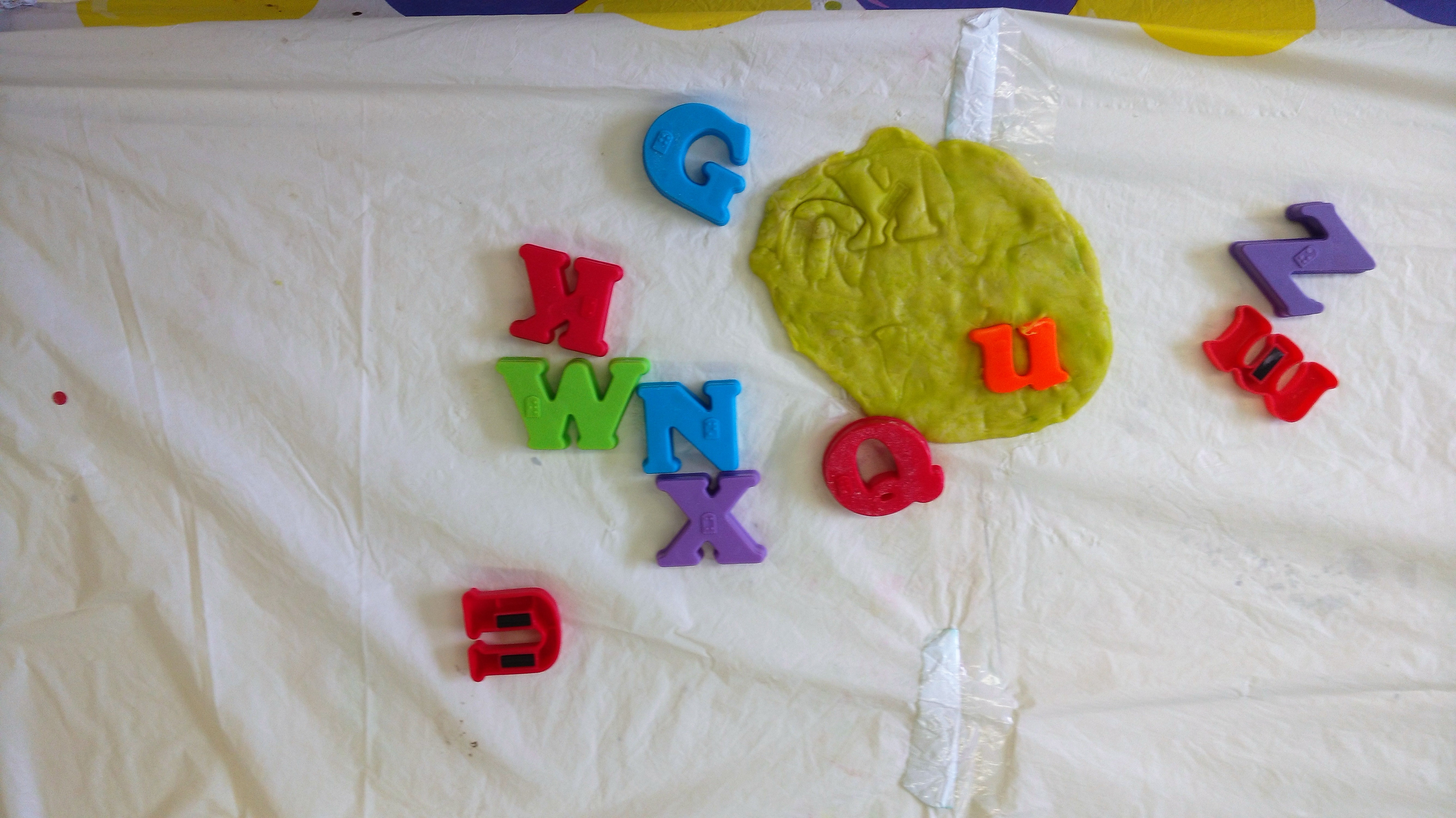 Playdough and Aplphabet printing