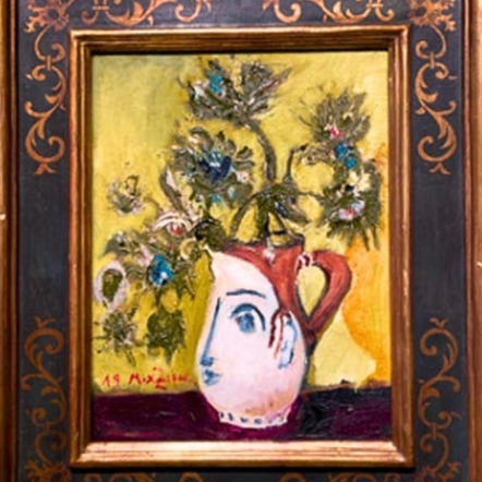 Van Gogh meets Picasso, 2019
Oil on linen
25 x 33 cm
Antique frame