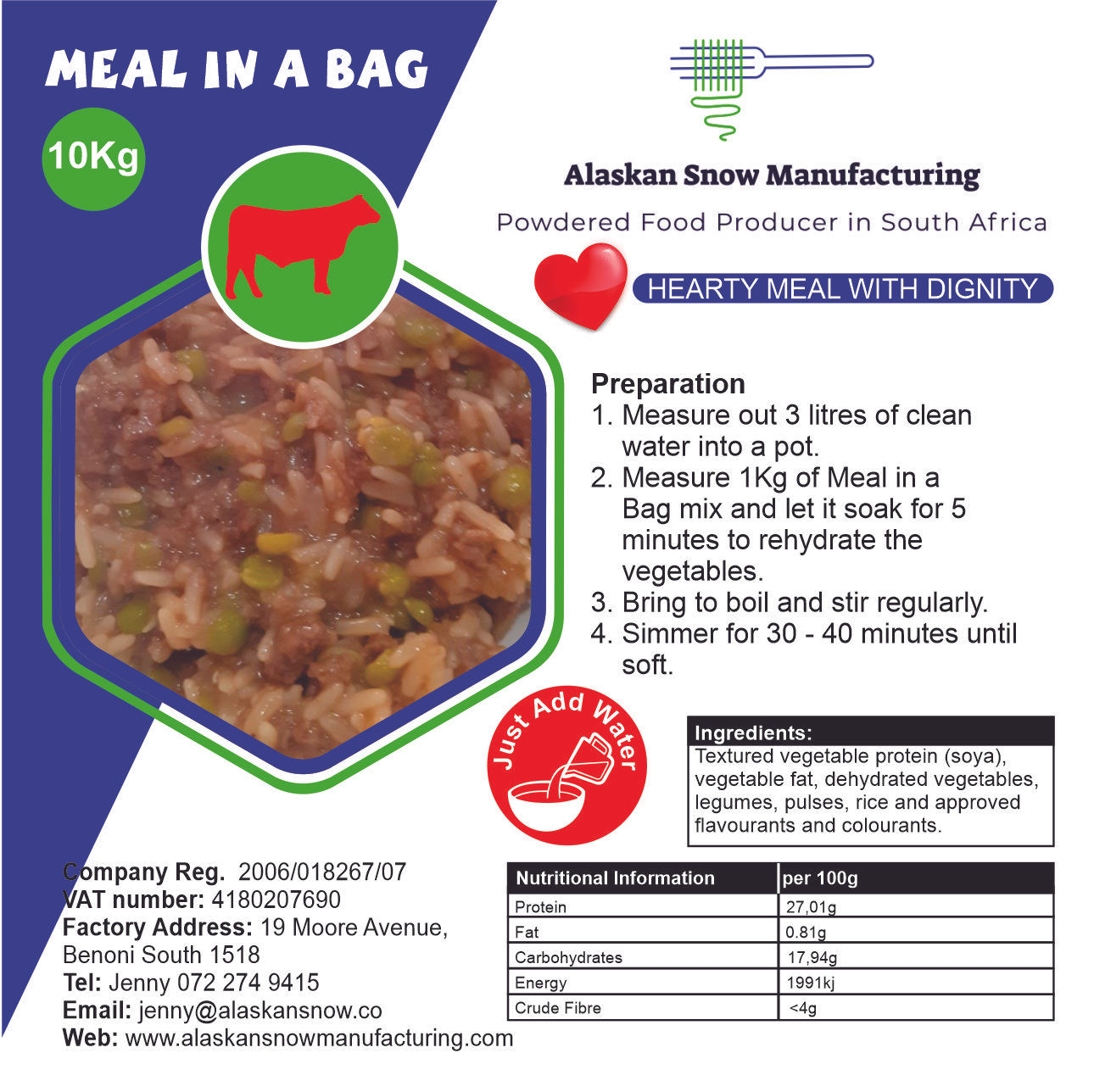 Meal in a Bag - Carne de res