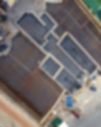 Drone aerial image of home foundations and room sections