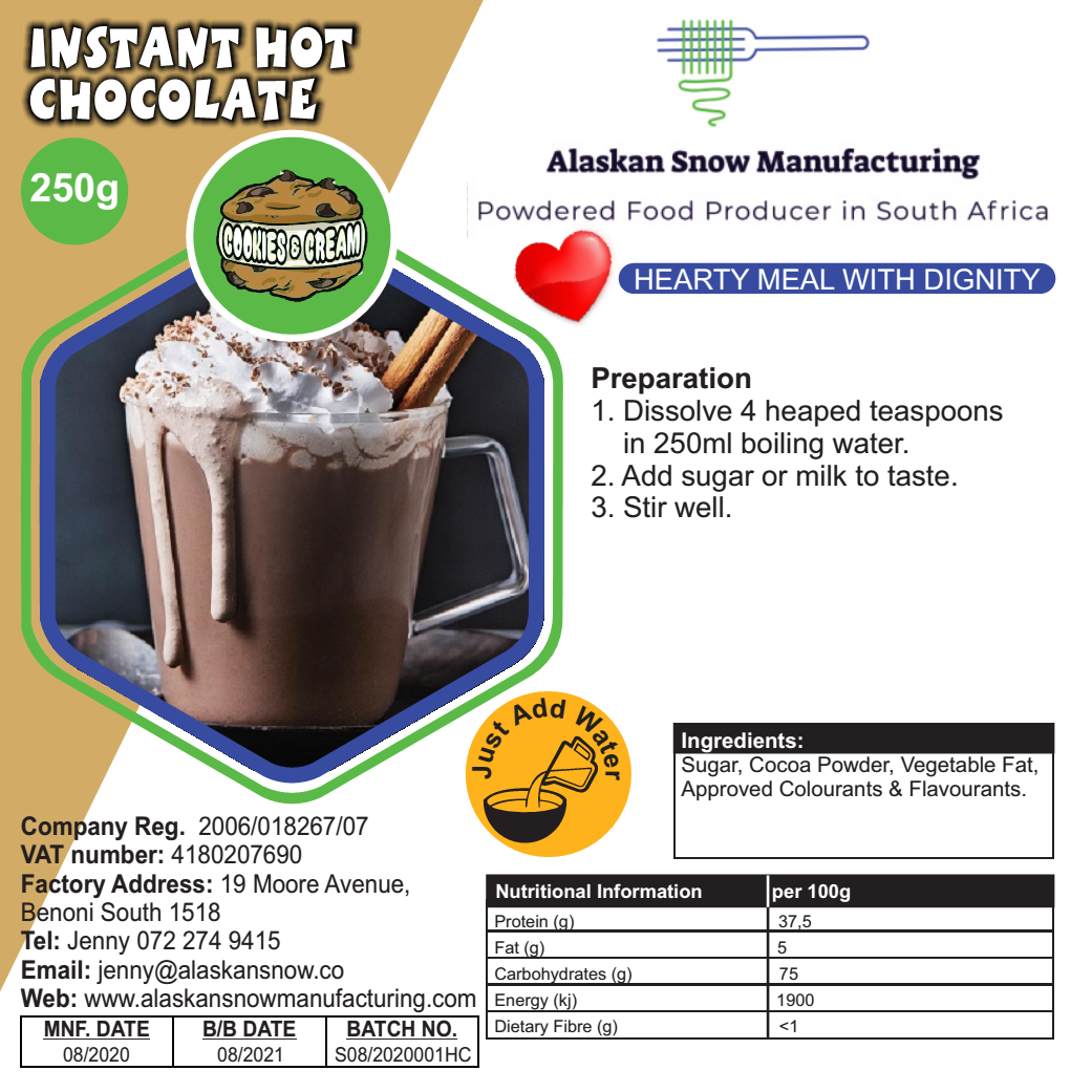 Mezcla de chocolate caliente Cookies & Cream