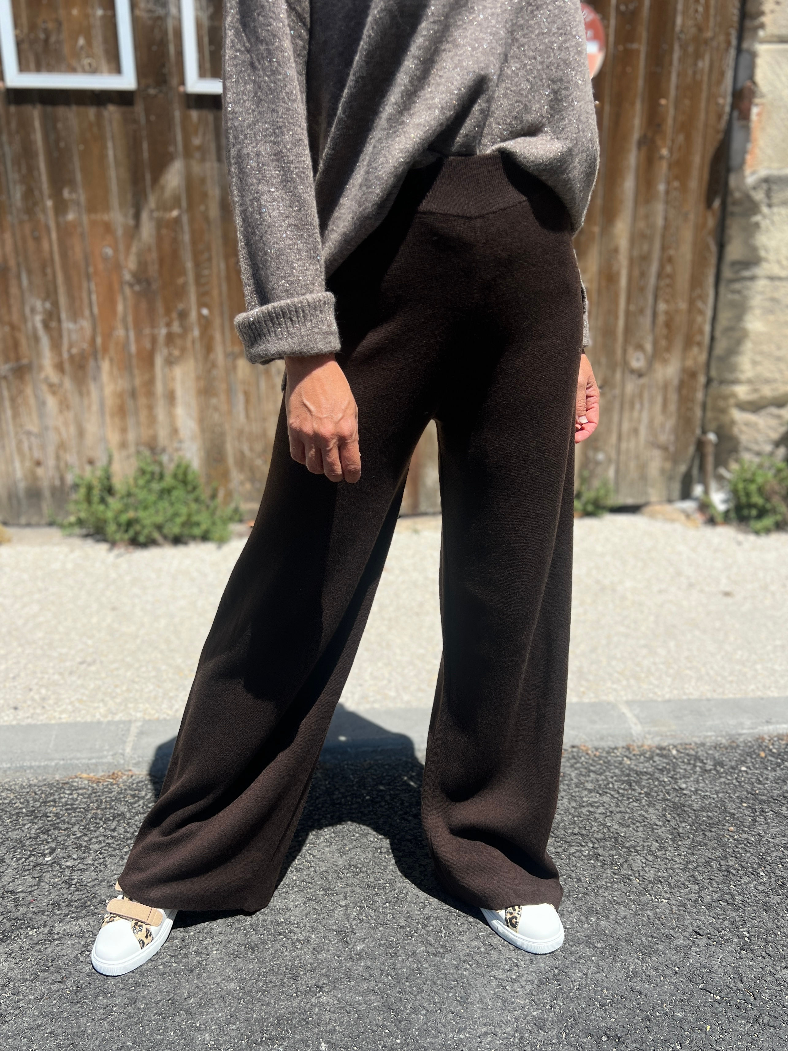 SAO -- Pantalon en maille choco