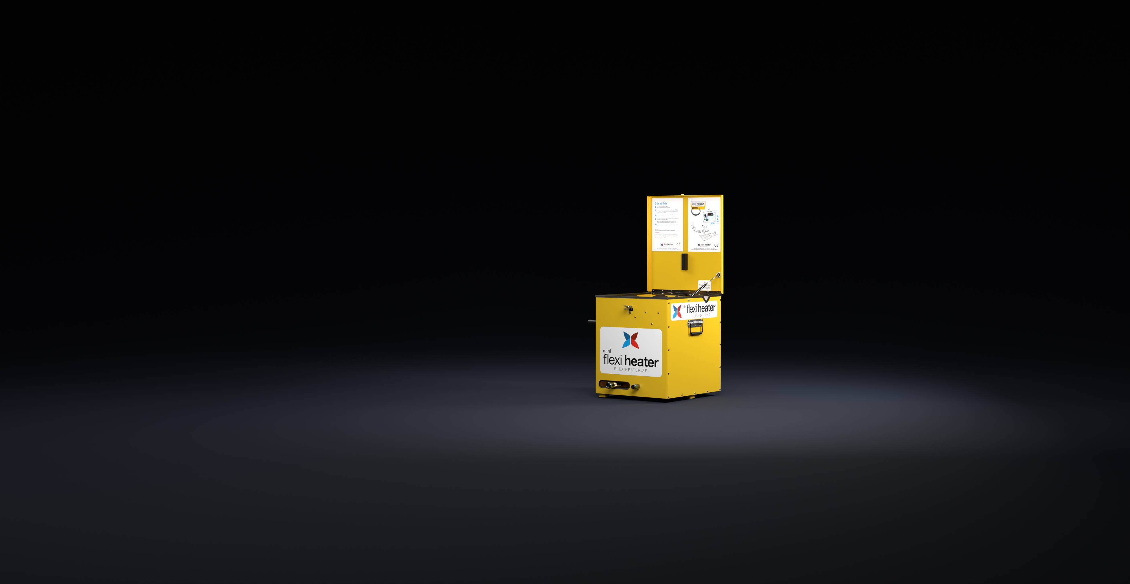 Complete overview of the Flexi Heater Mini, highlighting its compact design, features