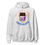 Thumbnail: Don’t Be Afraid of the Dark…Chocolate hoodie in Ash light gray with playful purple chocolate print.