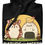 Thumbnail: Close-up of folded black hoodie with the Nature Meets Nori earth tones print showing cute deer and onigiri characters.