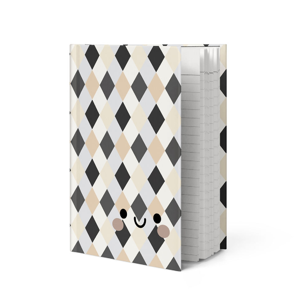Thumbnail: Happy Harlequin hardcover notebook with lined pages and durable hardcover design.