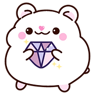 Cute kawaii hamster holding a sparkling diamond – Boop It Design stationery illustration
